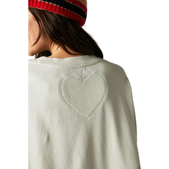 NEW FREE PEOPLE eleanor sweatshirt in grey combo - Picture 4 of 4